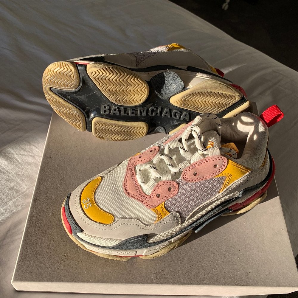 Balenciaga Triple S Sneaker white, yellow and pink